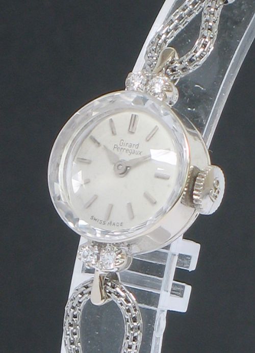 fig 2. BEAUTIFUL SOLID 14CT GOLD AND DIAMOND GIRARD PERREGAUX LADIES COCKTAIL WATCH
