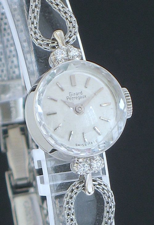 fig 3. BEAUTIFUL SOLID 14CT GOLD AND DIAMOND GIRARD PERREGAUX LADIES COCKTAIL WATCH