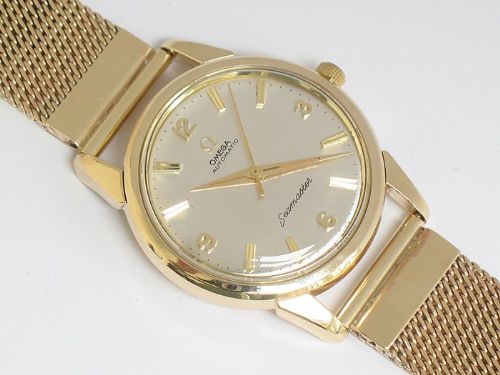 fig 5. INCREDIBLE ORIGINAL SOLID 9CT GOLD OMEGA SEAMASTER AUTOMATIC MENS WATCH WITH BOX