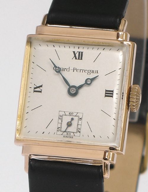 fig 2. STUNNING SOLID 14CT ROSE GOLD ART DECO GIRARD PERREGAUX WATCH C1930