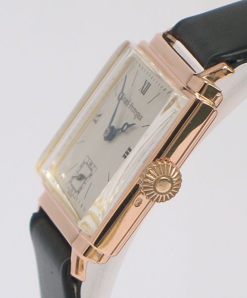 fig 3. STUNNING SOLID 14CT ROSE GOLD ART DECO GIRARD PERREGAUX WATCH C1930