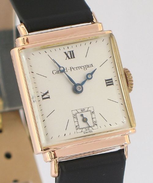 fig 5. STUNNING SOLID 14CT ROSE GOLD ART DECO GIRARD PERREGAUX WATCH C1930