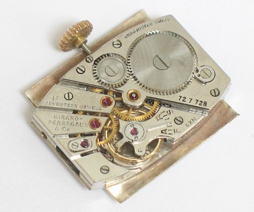 fig 7. STUNNING SOLID 14CT ROSE GOLD ART DECO GIRARD PERREGAUX WATCH C1930