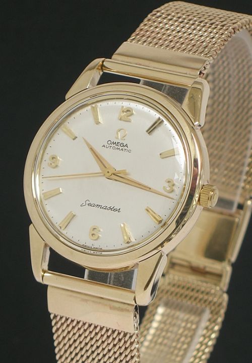 fig 1. INCREDIBLE ORIGINAL SOLID 9CT GOLD OMEGA SEAMASTER AUTOMATIC MENS WATCH WITH BOX