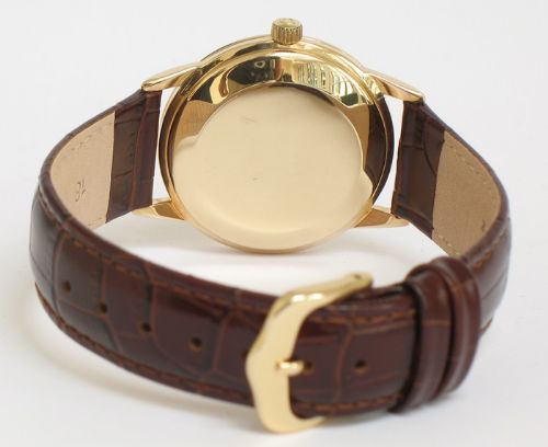 fig 6. SOLID 9CT GOLD OMEGA GENEVE AUTOMATIC WITH DATE AND PAPERWORK MENS WATCH