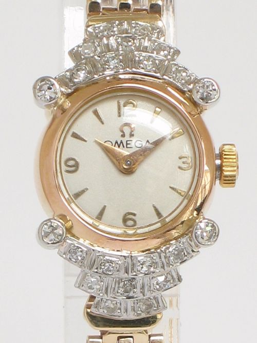 fig 3. BEAUTIFUL SOLID 18CT GOLD AND DIAMOND OMEGA LADIES COCKTAIL WATCH C1949