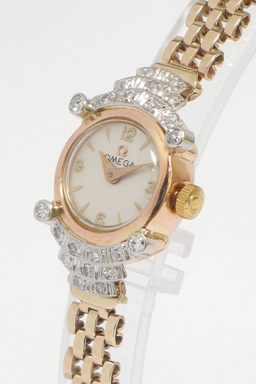 fig 4. BEAUTIFUL SOLID 18CT GOLD AND DIAMOND OMEGA LADIES COCKTAIL WATCH C1949