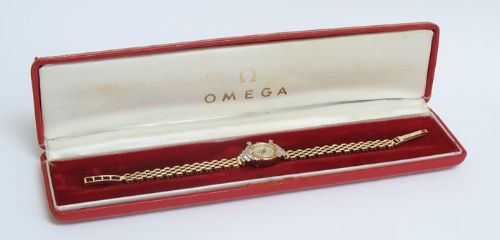 fig 8. BEAUTIFUL SOLID 18CT GOLD AND DIAMOND OMEGA LADIES COCKTAIL WATCH C1949