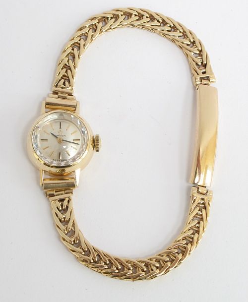 fig 3. GORGEOUS SOLID 9CT GOLD OMEGA LADIES COCKTAIL WATCH