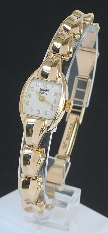 fig 1. BEAUTIFUL 9CT GOLD ROLEX TUDOR ROYAL LADIES ART DECO COCKTAIL WATCH C1954-55
