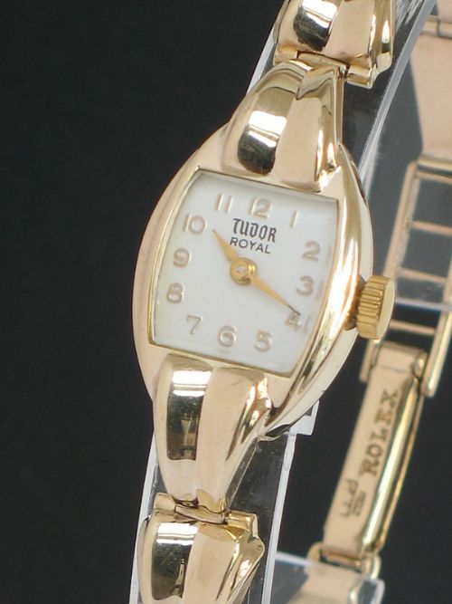 fig 3. BEAUTIFUL 9CT GOLD ROLEX TUDOR ROYAL LADIES ART DECO COCKTAIL WATCH C1954-55
