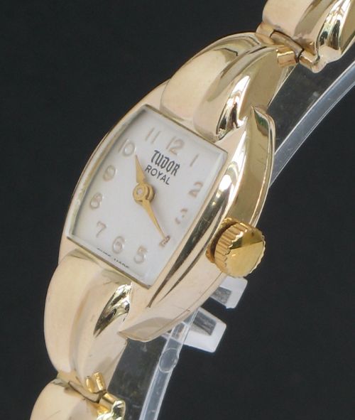 fig 4. BEAUTIFUL 9CT GOLD ROLEX TUDOR ROYAL LADIES ART DECO COCKTAIL WATCH C1954-55