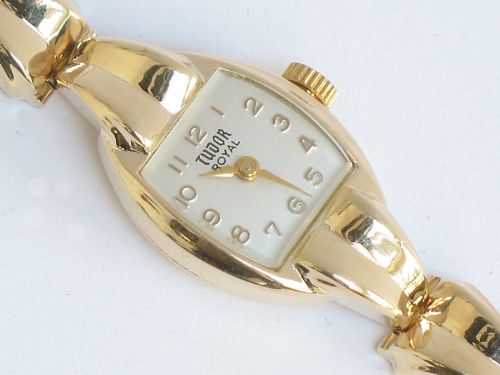 fig 9. BEAUTIFUL 9CT GOLD ROLEX TUDOR ROYAL LADIES ART DECO COCKTAIL WATCH C1954-55