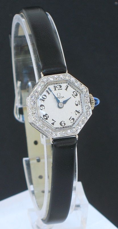 Exquisite Platinum and Diamond Omega Art Deco Ladies Cocktail Watch C1930