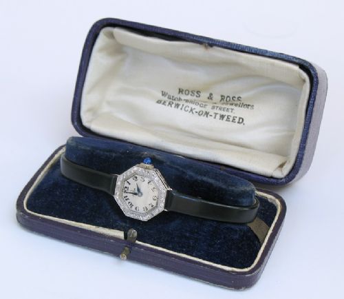 fig 6. EXQUISITE PLATINUM AND DIAMOND OMEGA ART DECO LADIES COCKTAIL WATCH C1930