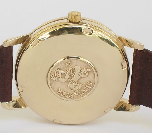 fig 5. SUPERB SOLID 9CT GOLD OMEGA SEASMASTER AUTOMATIC WITH DATE MENS WATCH