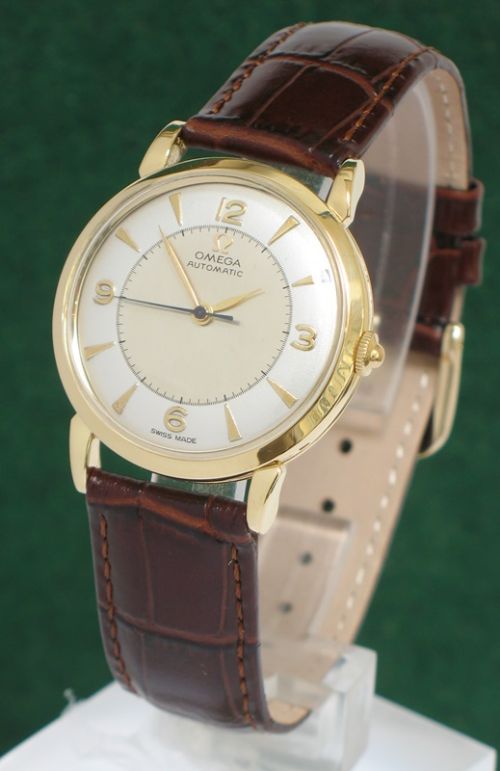 Rare Solid 18ct Gold Omega Automatic Bumper Mens Watch C1952-53