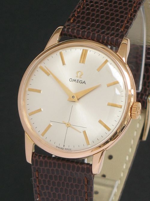 Stunning Solid 18ct 18k Rose Gold Omega Calibre 267 Mens Watch with Box C1956