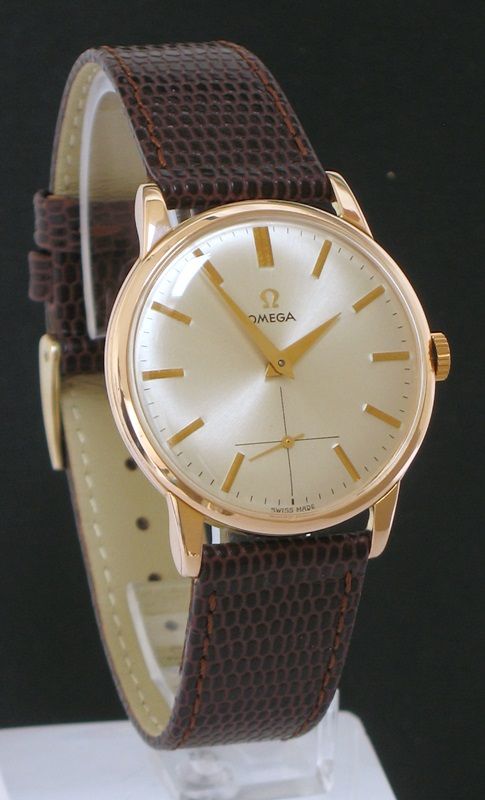 fig 2. STUNNING SOLID 18CT 18K ROSE GOLD OMEGA CALIBRE 267 MENS WATCH WITH BOX C1956