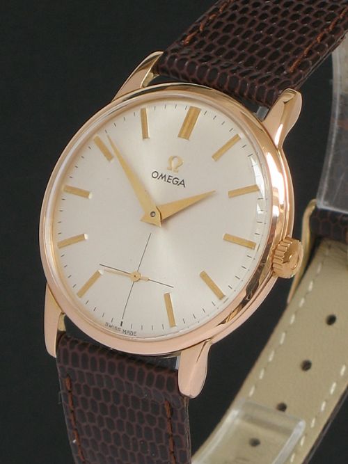 fig 3. STUNNING SOLID 18CT 18K ROSE GOLD OMEGA CALIBRE 267 MENS WATCH WITH BOX C1956