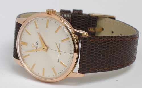 fig 7. STUNNING SOLID 18CT 18K ROSE GOLD OMEGA CALIBRE 267 MENS WATCH WITH BOX C1956