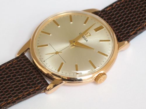 fig 8. STUNNING SOLID 18CT 18K ROSE GOLD OMEGA CALIBRE 267 MENS WATCH WITH BOX C1956