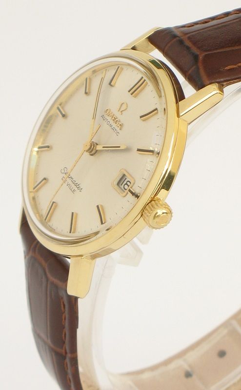 fig 3. EXCEPTIONAL COMPLETELY ORIGINAL 18CT GOLD OMEGA SEAMASTER DE VILLE AUTOMATIC MENS WATCH WITH BOX AND PAPERS
