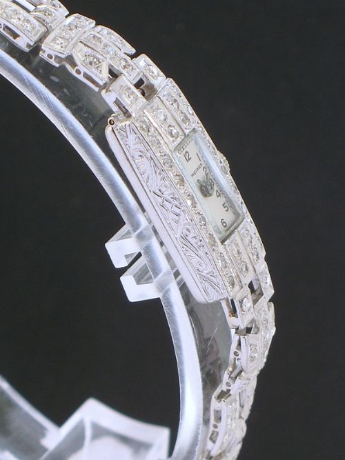 fig 3. DIVINE PLATINUM AND DIAMOND LONGINES LADIES ART DECO COCKTAIL WATCH 1930
