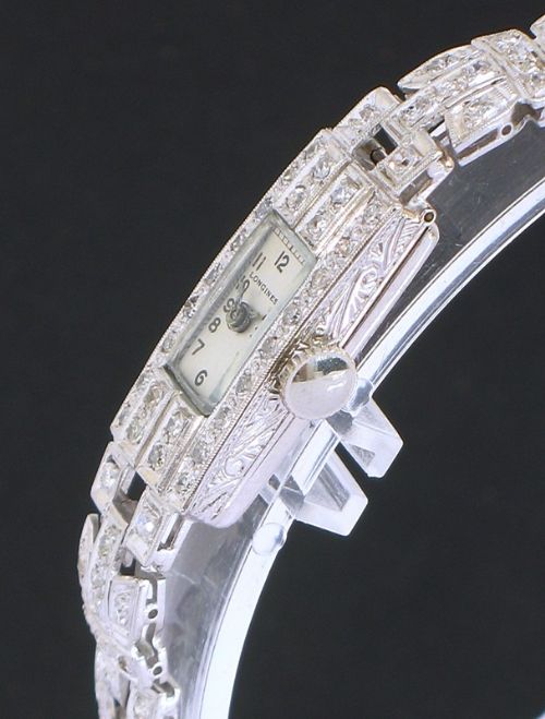 fig 4. DIVINE PLATINUM AND DIAMOND LONGINES LADIES ART DECO COCKTAIL WATCH 1930
