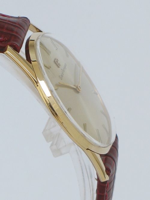 fig 3. SUPERB SOLID 9CT GOLD GIRARD PERREGEAUX SLIMLINE MENS WATCH WITH ORIGINAL BOX
