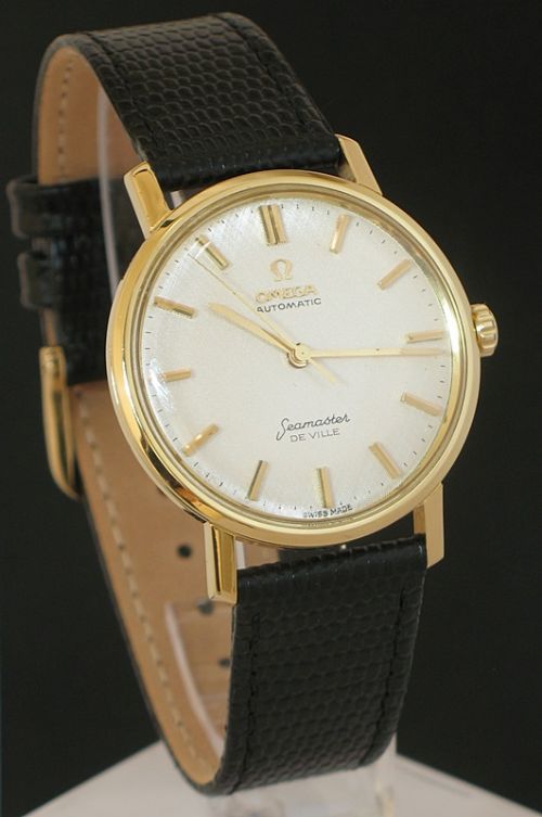 fig 1. STUNNING ORIGINAL SOLID 18CT GOLD OMEGA SEAMASTER DE VILLE AUTOMATIC WITH BOX AND PAPERS