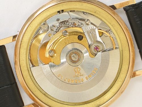 fig 7. STUNNING SOLID 9CT GOLD GARRARD AUTOMATIC MENS WATCH WITH BOX AND PAPERS