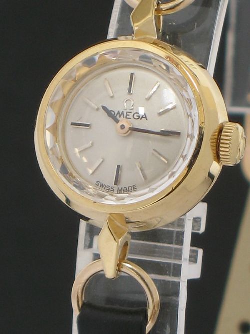 fig 2. VERY PRETTY SOLID 9CT GOLD OMEGA LADIES COCKTAIL WATCH WITH BOX