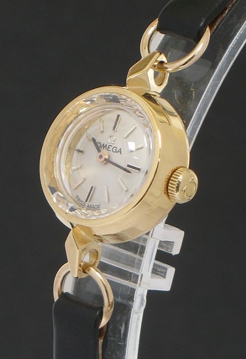 fig 3. VERY PRETTY SOLID 9CT GOLD OMEGA LADIES COCKTAIL WATCH WITH BOX