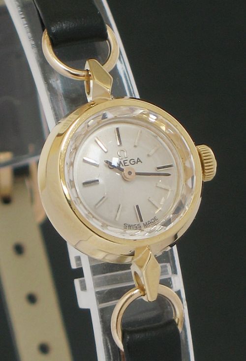fig 4. VERY PRETTY SOLID 9CT GOLD OMEGA LADIES COCKTAIL WATCH WITH BOX