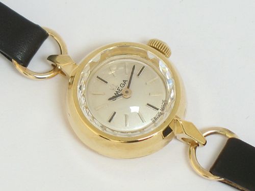 fig 6. VERY PRETTY SOLID 9CT GOLD OMEGA LADIES COCKTAIL WATCH WITH BOX