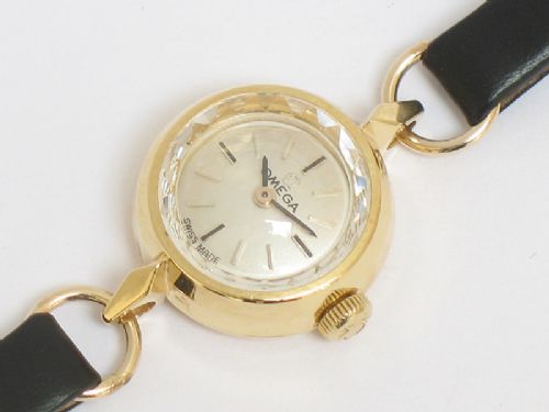fig 7. VERY PRETTY SOLID 9CT GOLD OMEGA LADIES COCKTAIL WATCH WITH BOX
