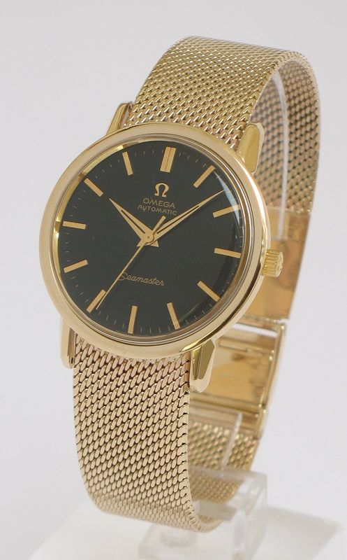 Solid 9ct Gold Omega Seamaster Automatic Mens Watch