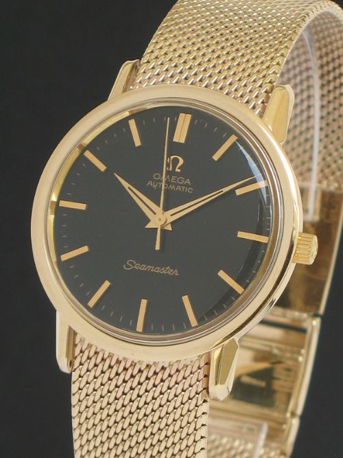 fig 1. SOLID 9CT GOLD OMEGA SEAMASTER AUTOMATIC MENS WATCH