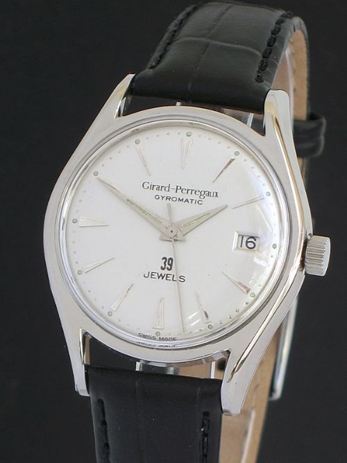 fig 1. SUPERB GIRARD-PERREGAUX GYROMATIC 39 JEWEL AUTOMATIC MENS WATCH