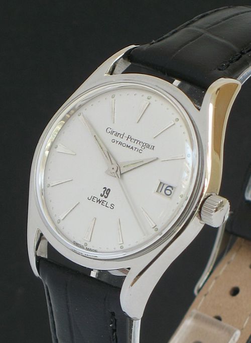 fig 2. SUPERB GIRARD-PERREGAUX GYROMATIC 39 JEWEL AUTOMATIC MENS WATCH