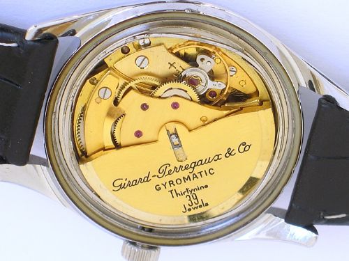 fig 5. SUPERB GIRARD-PERREGAUX GYROMATIC 39 JEWEL AUTOMATIC MENS WATCH