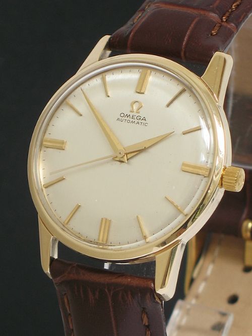 fig 2. SOLID 9CT GOLD OMEGA AUTOMATIC CALIBRE 552 24 JEWEL MENS WATCH