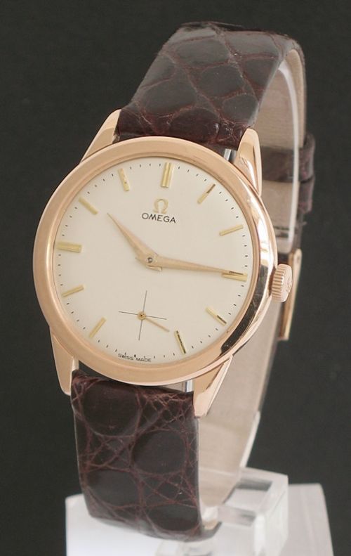 fig 1. STUNNING SOLID 18CT 18K ROSE GOLD OMEGA CALIBRE 267 MENS WATCH C1958