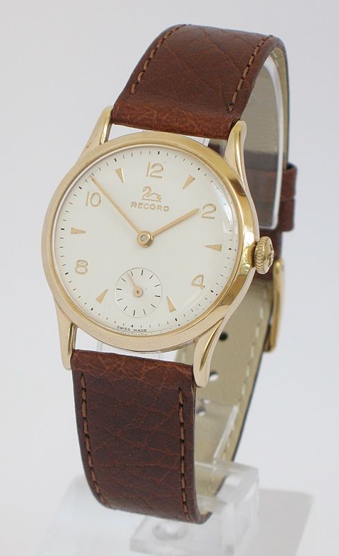 Superb Solid 9ct Gold Longines Record Mens Watch with Box and Papers C1960