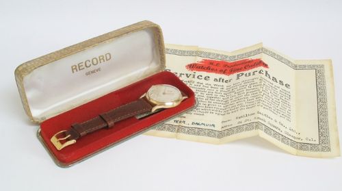 fig 5. SUPERB SOLID 9CT GOLD LONGINES RECORD MENS WATCH WITH BOX AND PAPERS C1960
