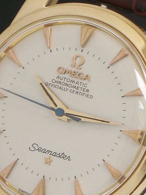 fig 3. EXTREMELY RARE 14CT OMEGA SEAMASTER AUTOMATIC OFFICIALLY CERTIFIED CHRONOMETER MENS WATCH C1949-50