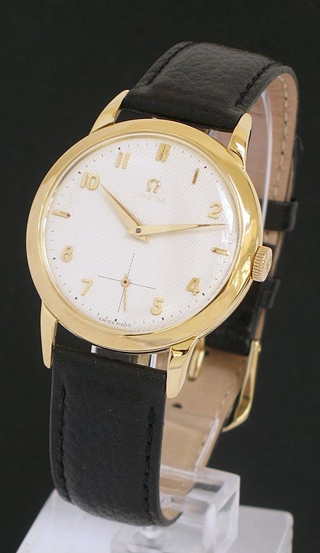 fig 6. STUNNING ORIGINAL SOLID 18CT GOLD OMEGA TRESOR OVERSIZE MENS WATCH C1952-53