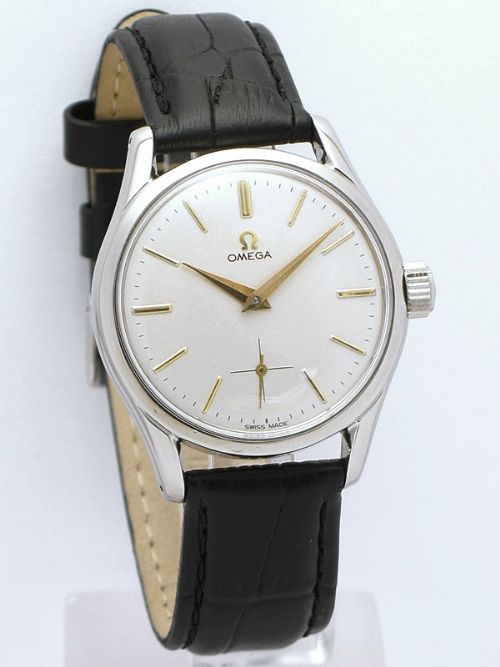 fig 1. SUPERB STAINLESS STEEL OMEGA CALIBRE 266 MENS WATCH C1952