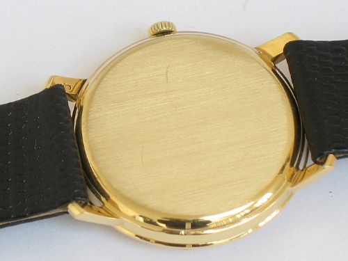 fig 6. SUPERB ORIGINAL SOLID 18CT GOLD OMEGA GENEVE MENS WATCH WITH BOX